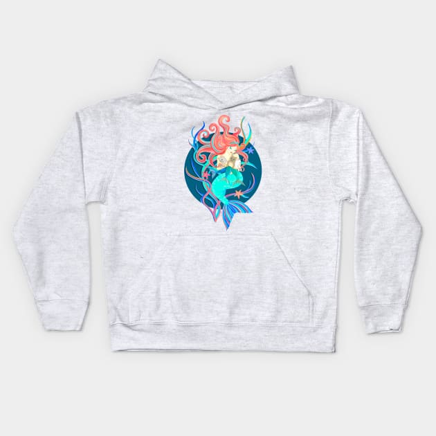 Mercat Lady - mermaid with mercats Kids Hoodie by micklyn